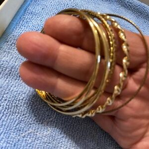 Chic Gold and Silver Bangle Bracelet Set
